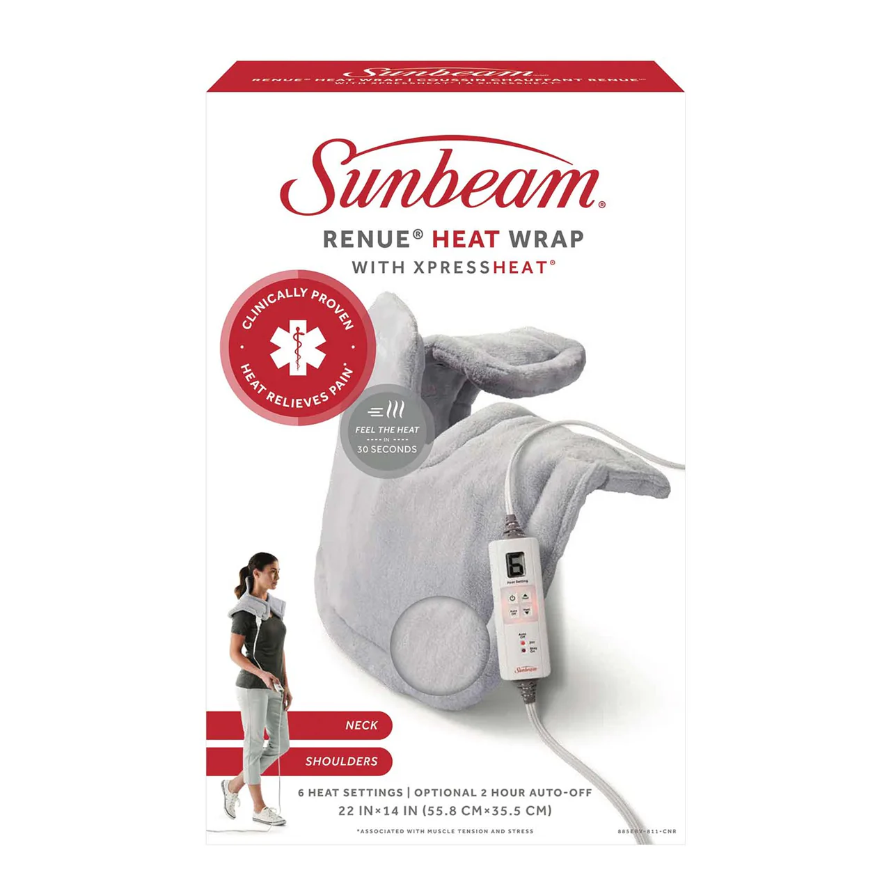 Sunbeam - Renue Heat Wrap - Neck & Shoulders | 22 x 14 IN