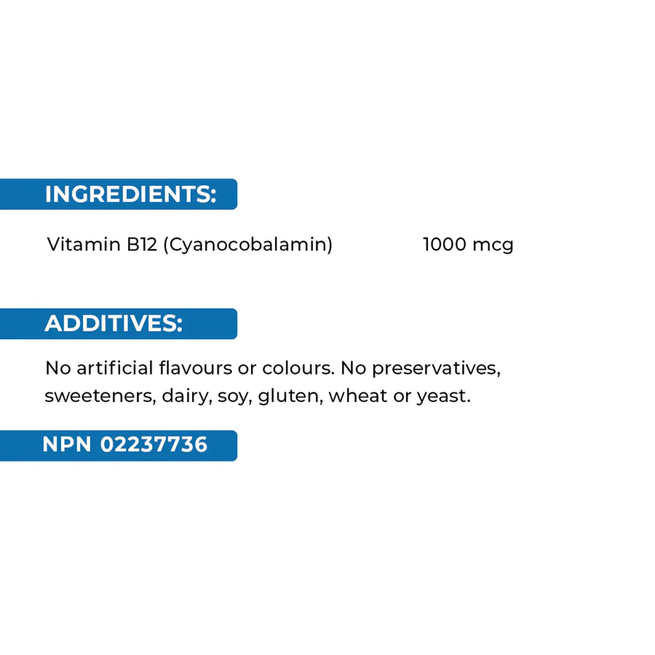 Swiss Natural - Vitamin B12 1000 MCG | 180 Tablets - Image 2