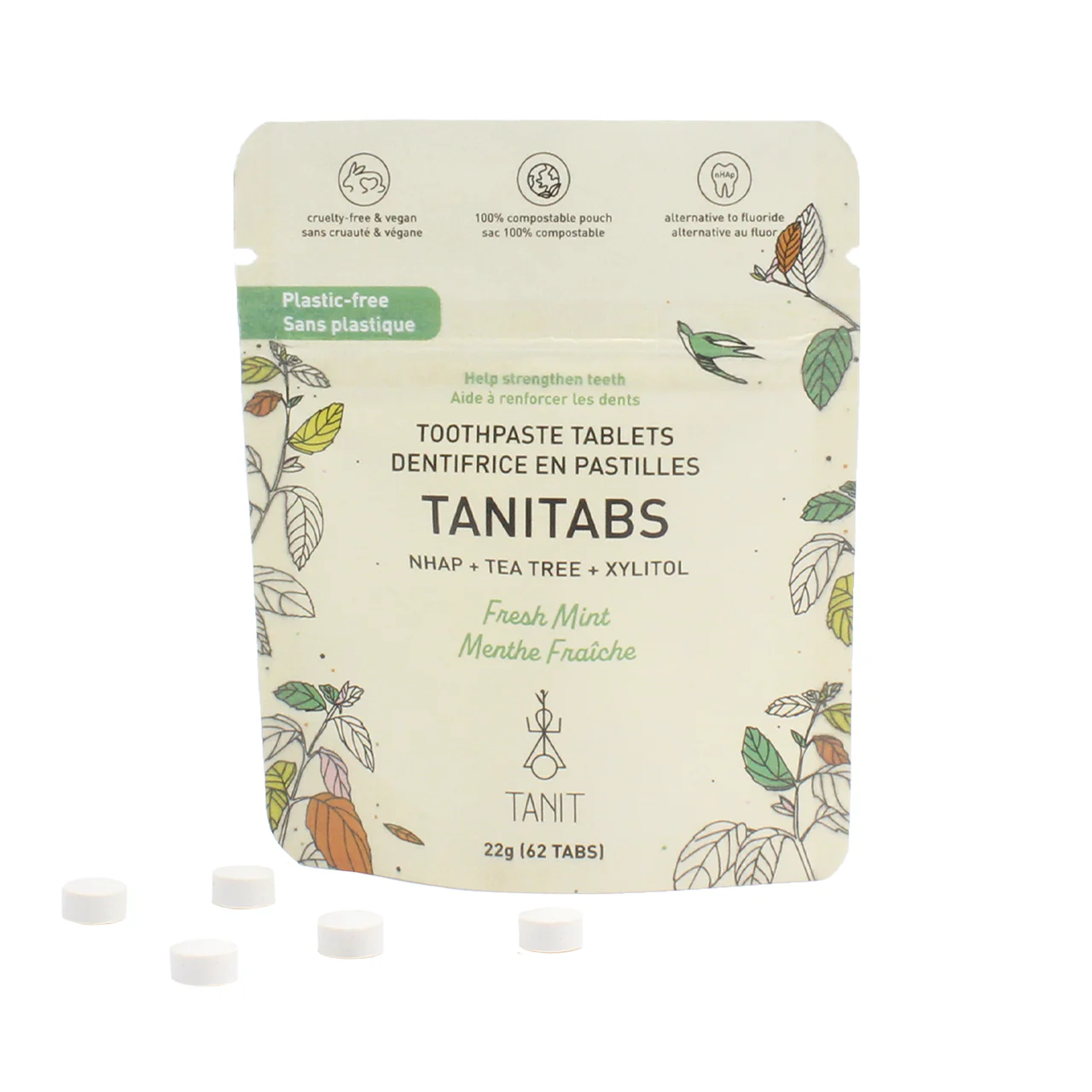 Tanit - Toothpaste Tablets, Fresh Mint | 62 Tabs