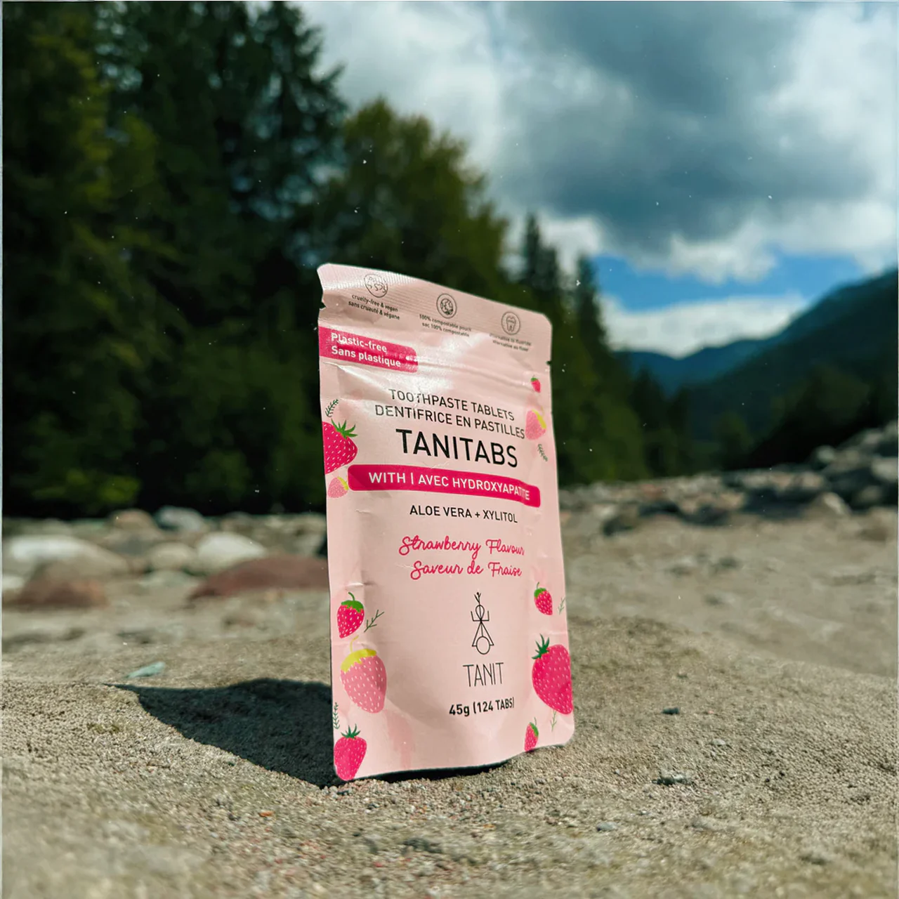 Tanit - Toothpaste Tablets, Strawberry | 124 Tab Pouch - Image 2