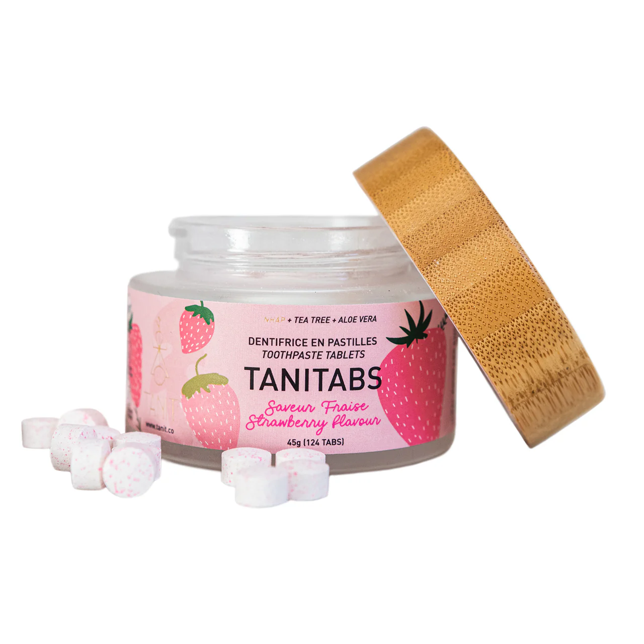 Tanit - Toothpaste Tablets, Strawberry | 124 Tab Jar