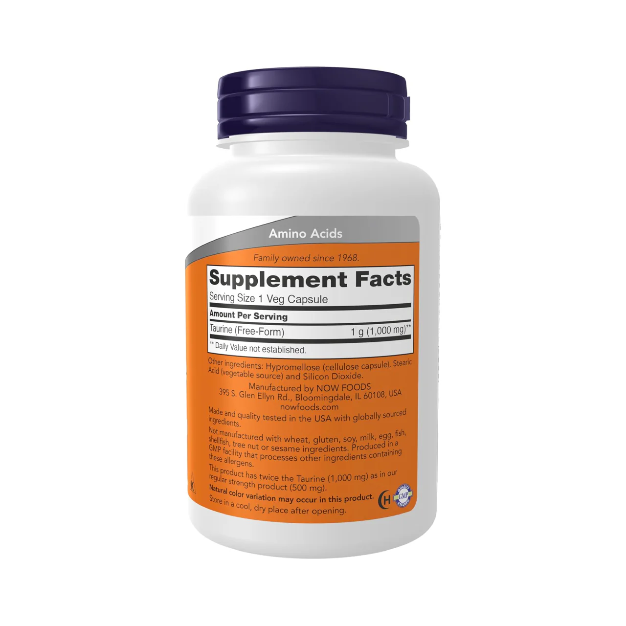 NOW - Taurine 1000 mg | 100 Capsules - Image 2