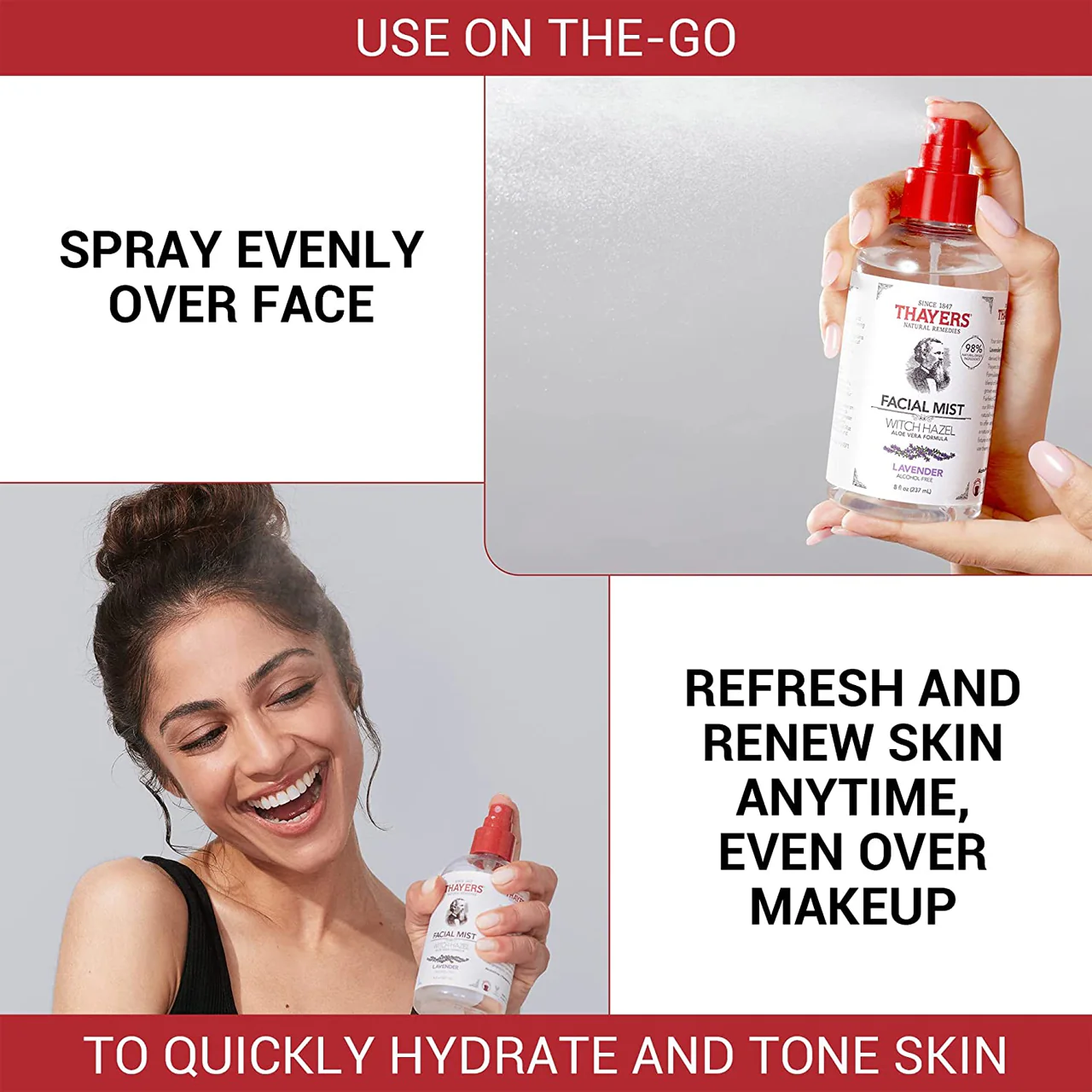 Thayers - Alcohol-Free Witch Hazel - Natural Gentle Facial Toner | 237mL - Image 2