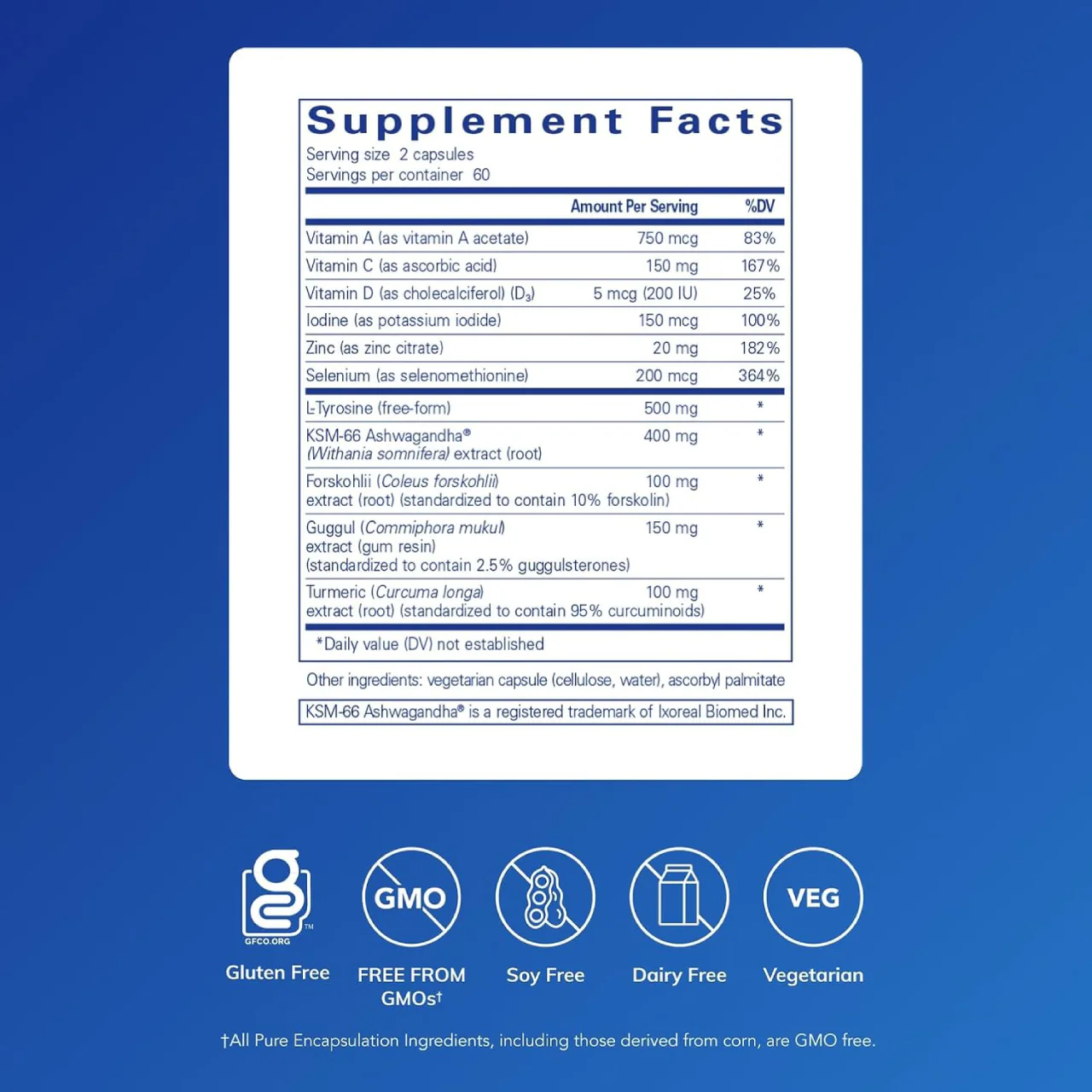 Pure Encapsulations - Thyroid Support Complex | 60 Capsules - Image 2
