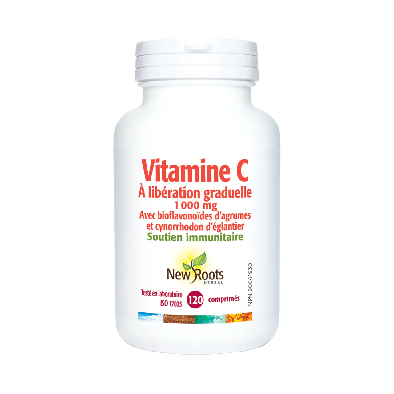 New Roots - Time Release Vitamin C 1,000 mg With Citrus Bioflavonoids And Rose Hips | 120 Tablets - Image 2