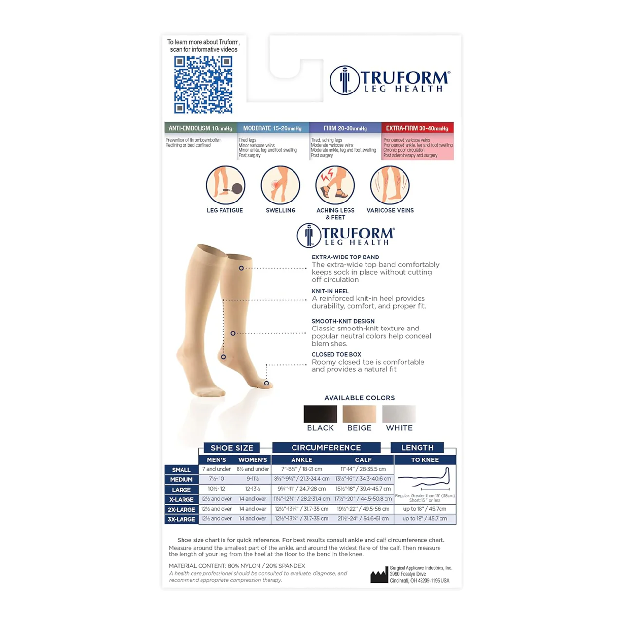 TRUFORM - Below Knee Stockings Closed Toe | 30-40 mmhg - Image 5