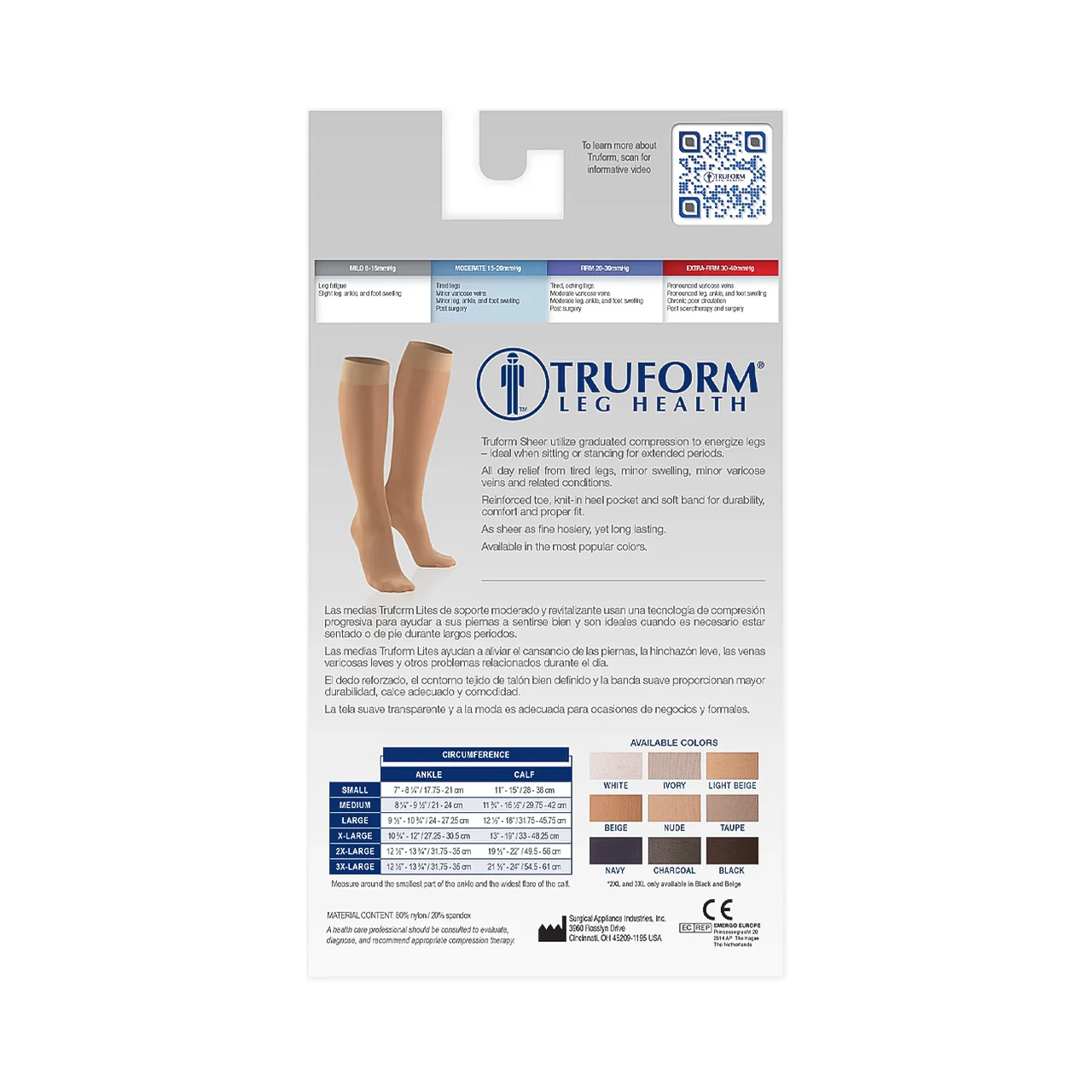 TRUFORM - Ladies' Sheer Lites Knee High, Closed Toe | 15-20 mmhg - Image 3