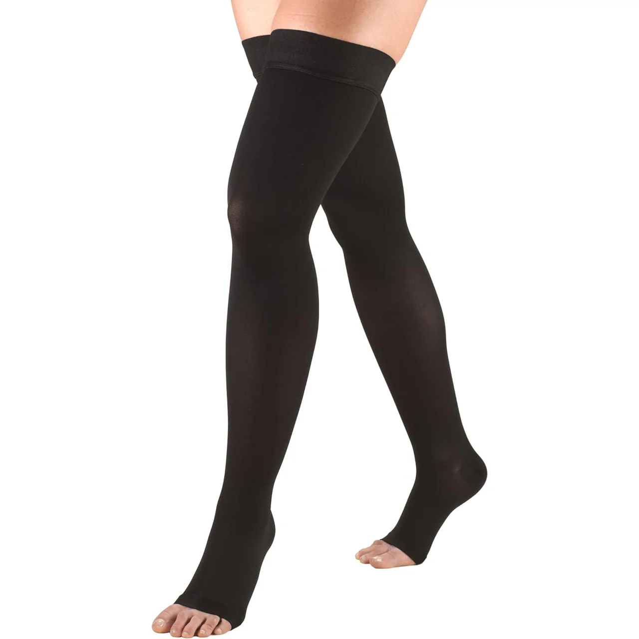 TRUFORM - Thigh High Stockings, Dot Top, Open-Toe | 20-30 mmHg - Image 2