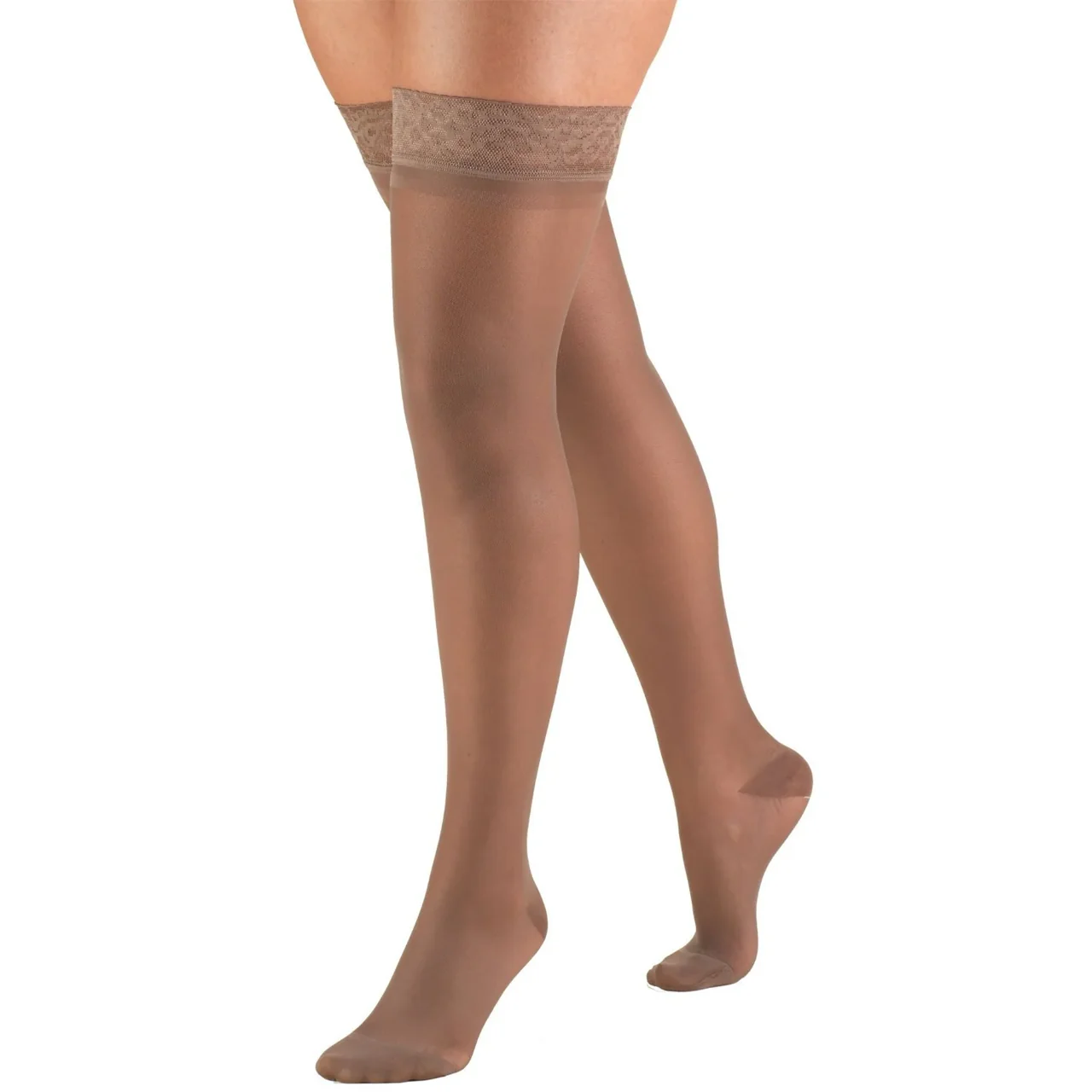 TRUFORM - "Trusheer" Thigh Stockings, Lace Top, Closed-Toe | 20-30 mmHg