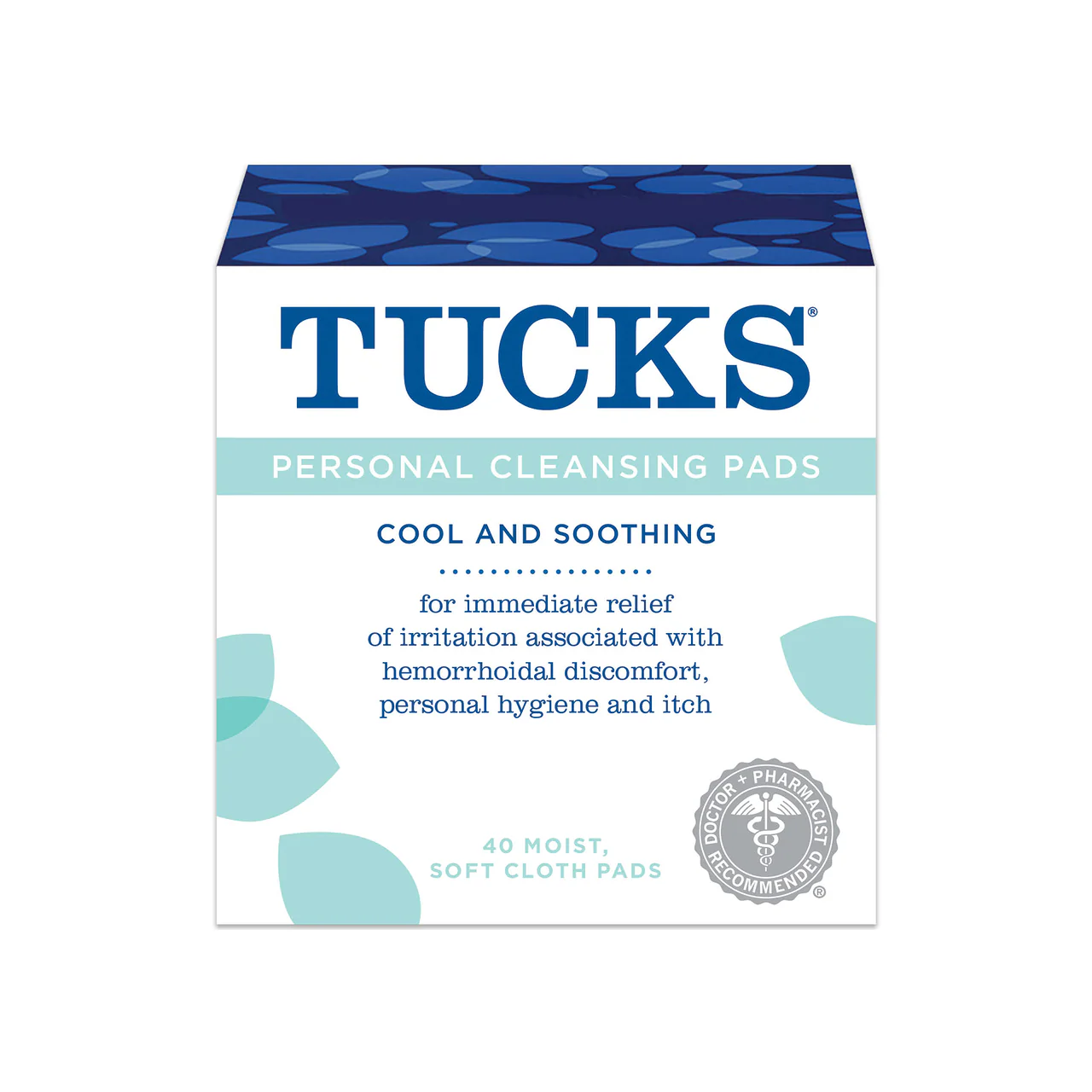 Tucks - Personal Cleansing Pads for Hemorrhoidal Pain Relief | 40 Moist Soft Cloth Pads