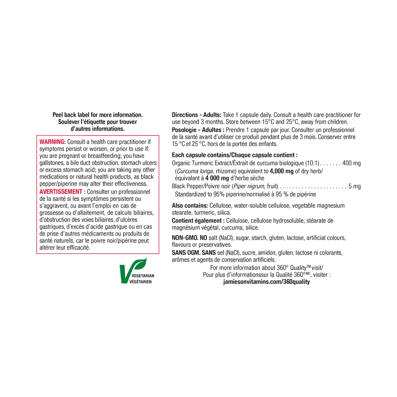 Jamieson - Turmeric & Black Pepper 4000 mg | 60 Capsules - Image 3