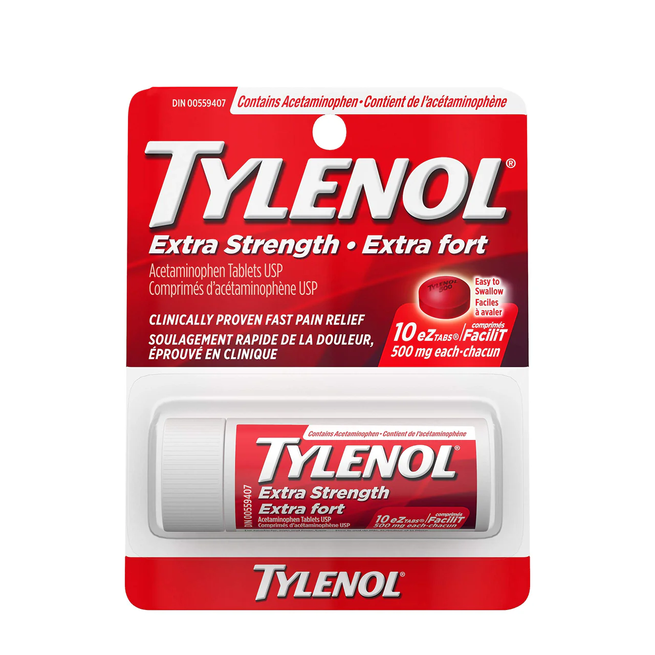 Tylenol - Extra Strength Acetaminophen 500 mg | 10 eZ Tabs