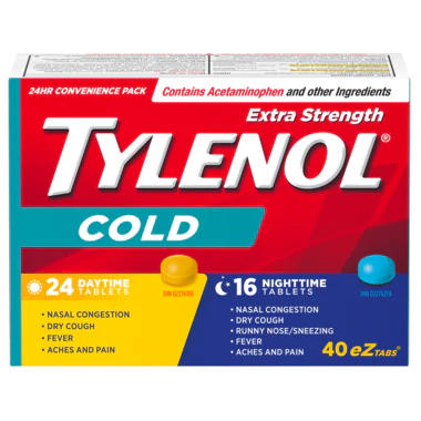 Tylenol Extra Strength Cold Tablets | 24 Daytime + 16 Nighttime Tablets