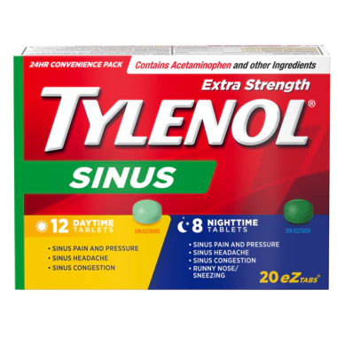 Tylenol Extra Strength Sinus Tablets | 12 Daytime + 8 Nighttime Tablets