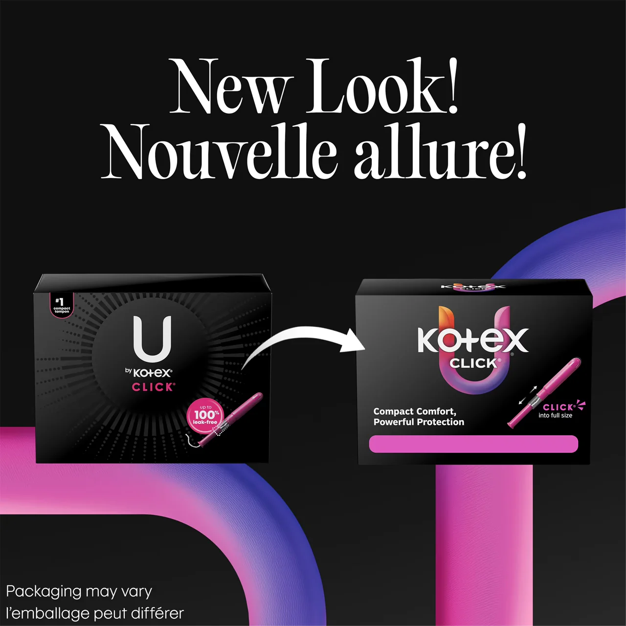 U by Kotex - Click Compact Tampons Unscented | 15 Regular & 15 Super Tampons - Image 2
