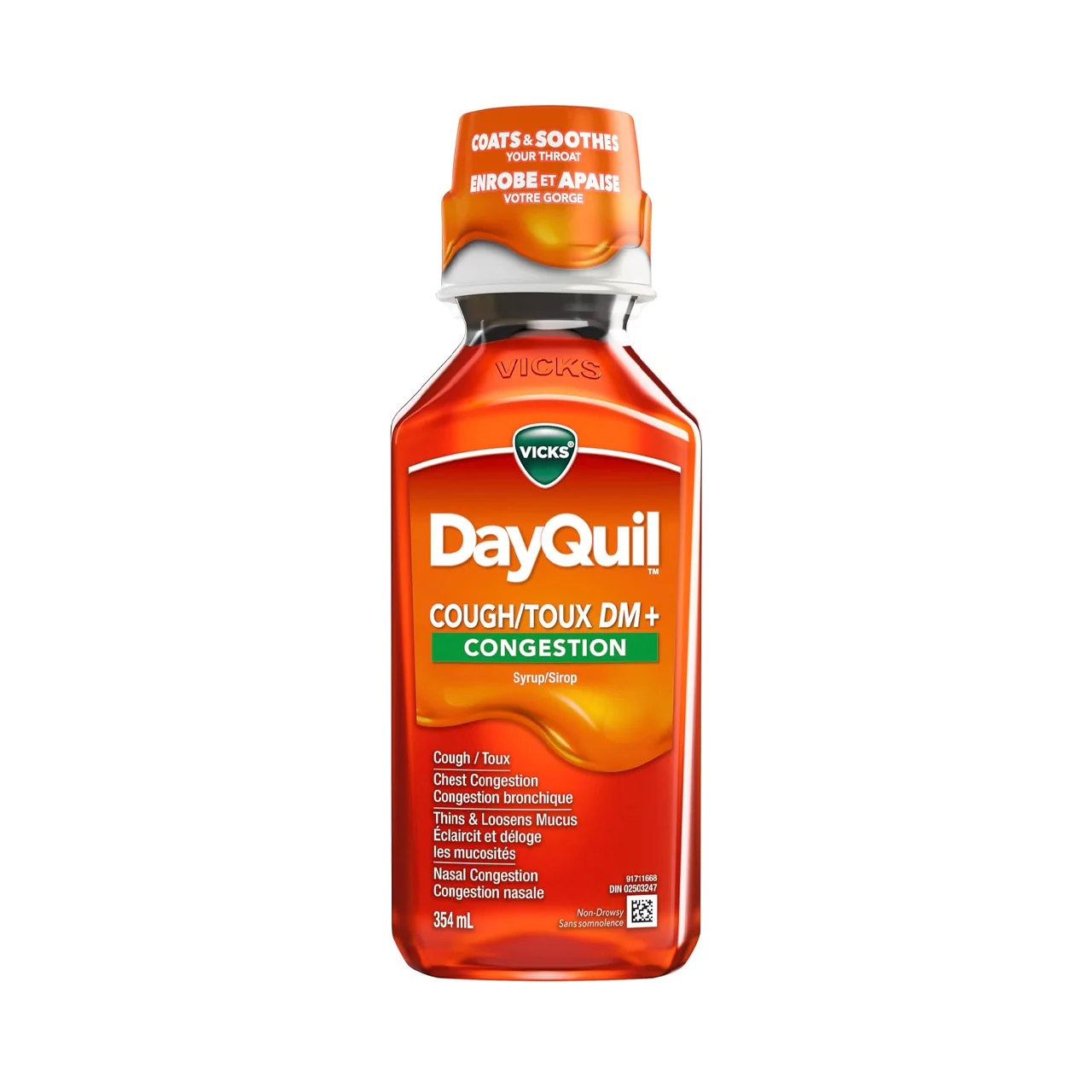 Vicks - DayQuil Cough Suppressant Syrup, Tropical Blend Flavour | 354 mL
