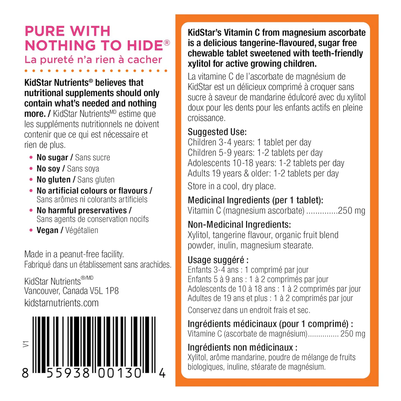 KidStar Nutrients - Vitamin C 250mg Chewable | 60 Tablets - Image 3