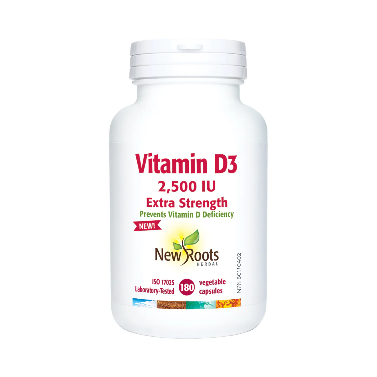 New Roots - Vitamin D3 2,500 IU Extra Strength | 180 Capsules
