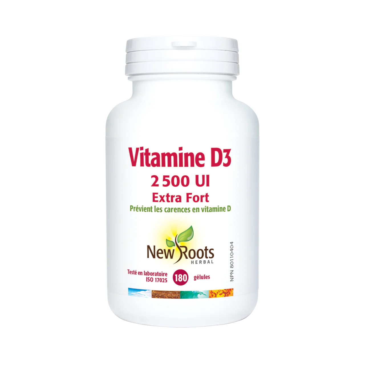 New Roots - Vitamin D3 2,500 IU Extra Strength | 180 Softgels - Image 2