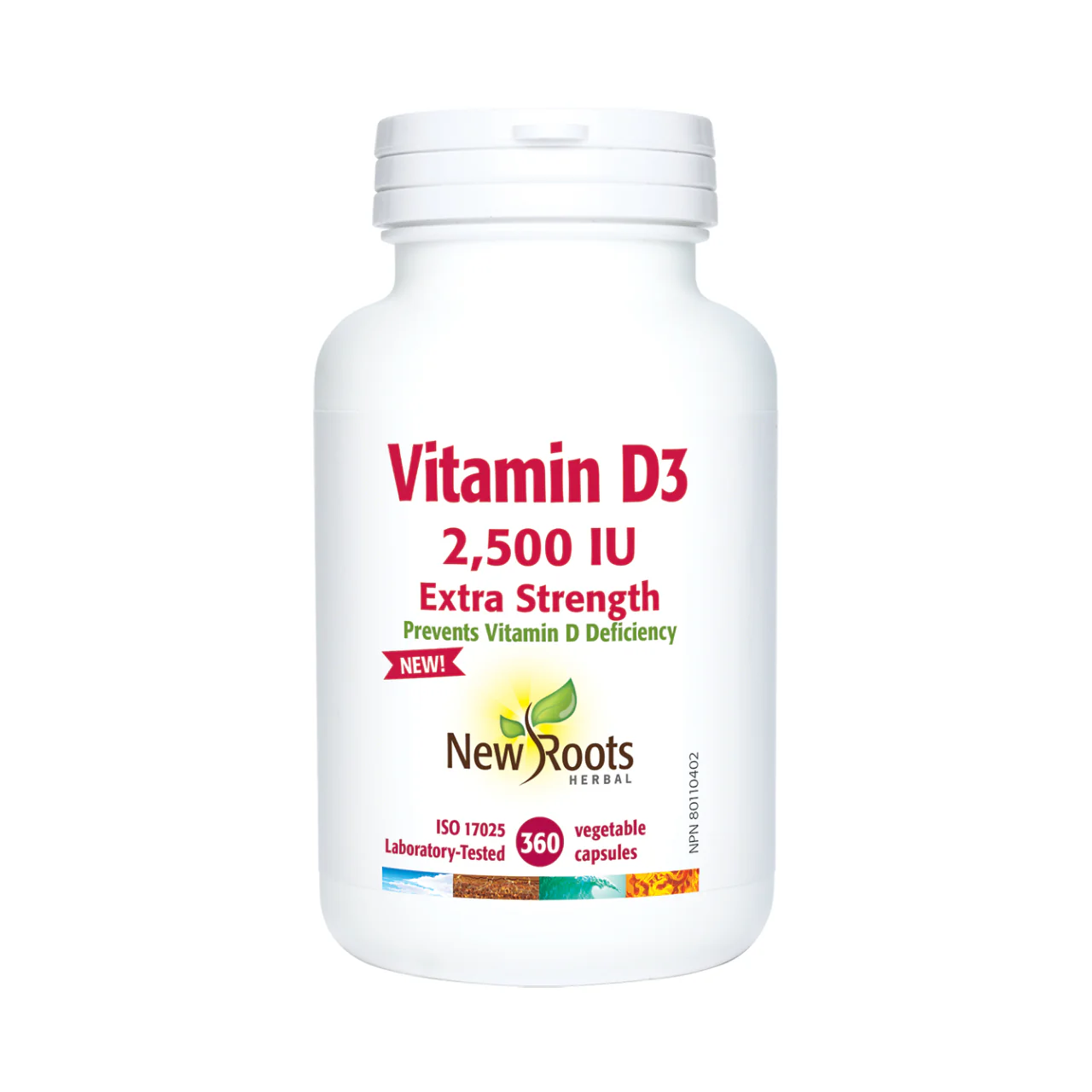 New Roots - Vitamin D3 2,500 IU Extra Strength | 360 Capsules