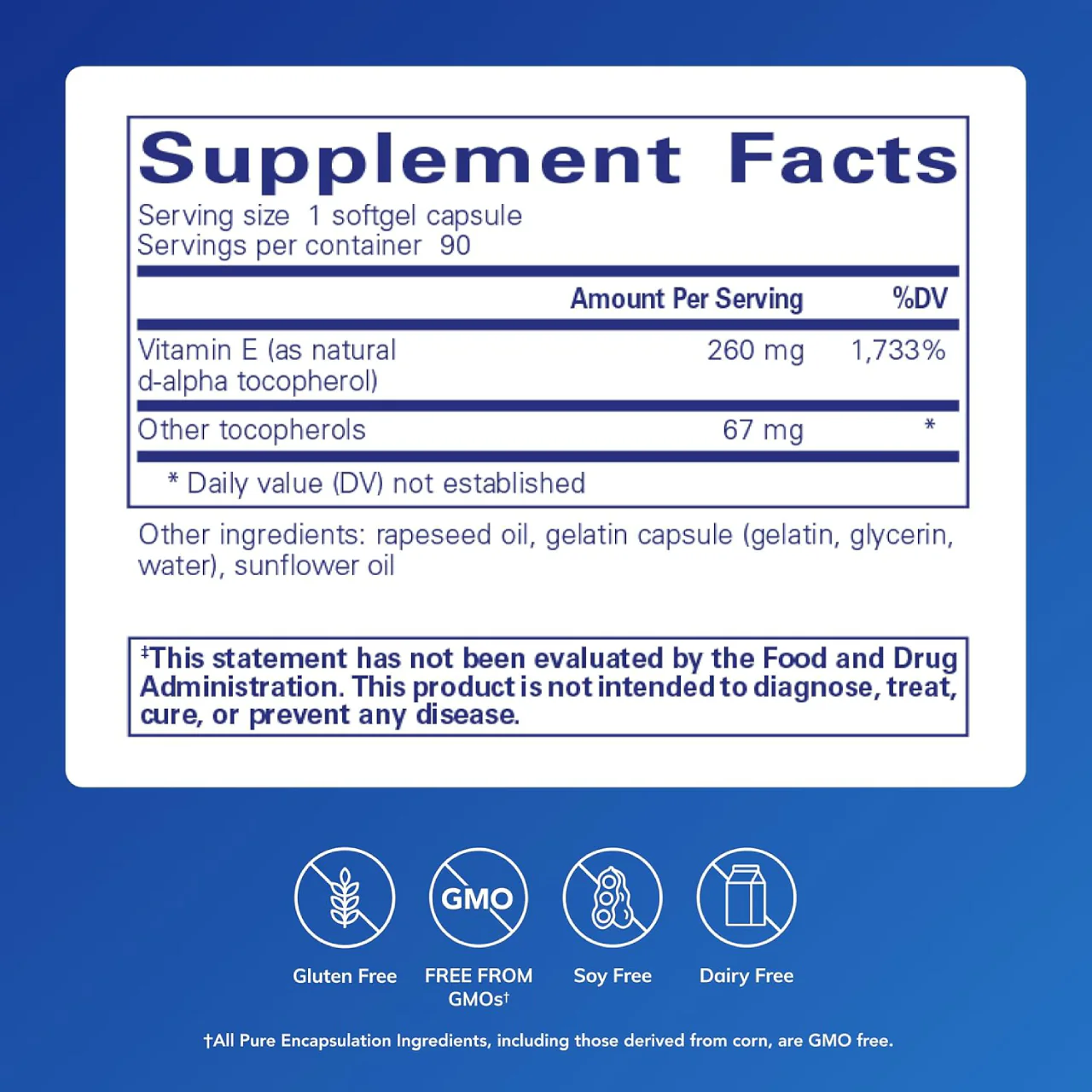 Pure Encapsulations - Vitamin E | 90 Capsules  - Image 2