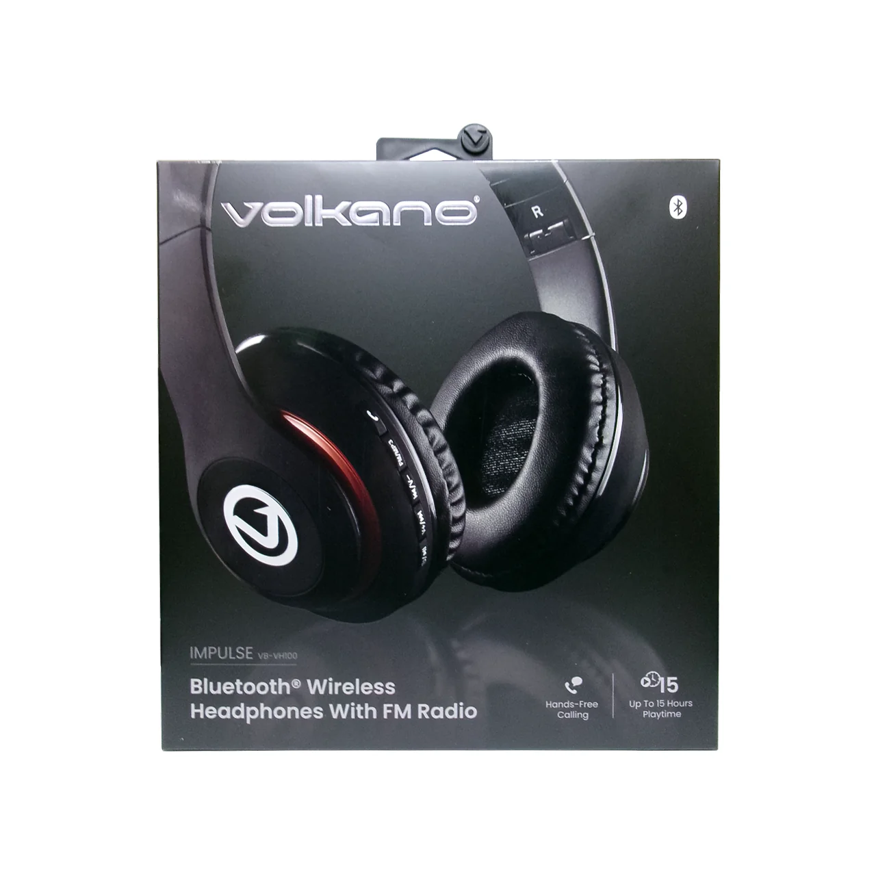 Volkano - Impulse Bluetooth Wireless Headphones With FM Radio | 1 Pair