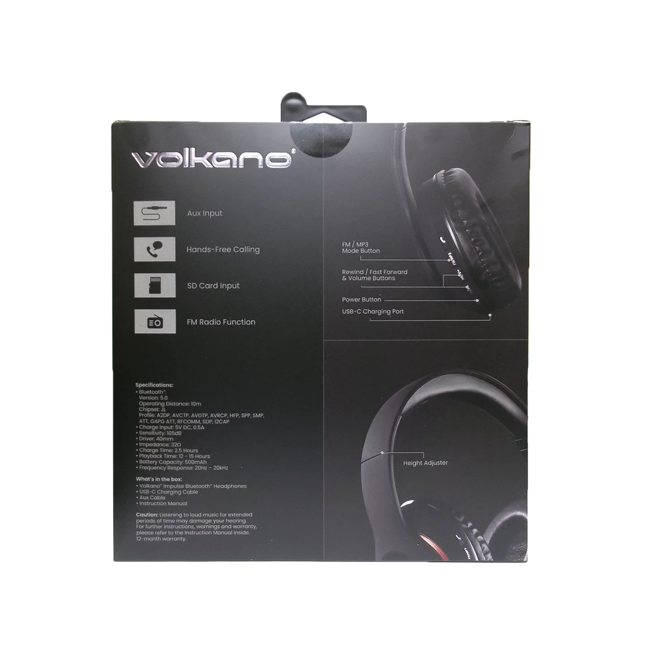 Volkano - Impulse Bluetooth Wireless Headphones With FM Radio | 1 Pair - Image 2
