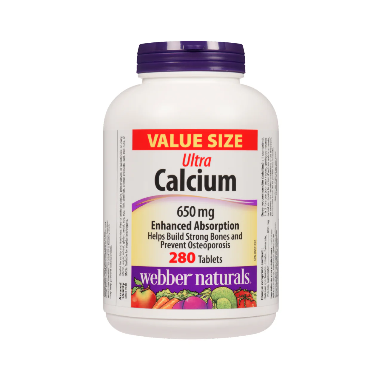 Webber Naturals - Ultra Calcium 650 mg Enhanced Absorption | 280 Tablets