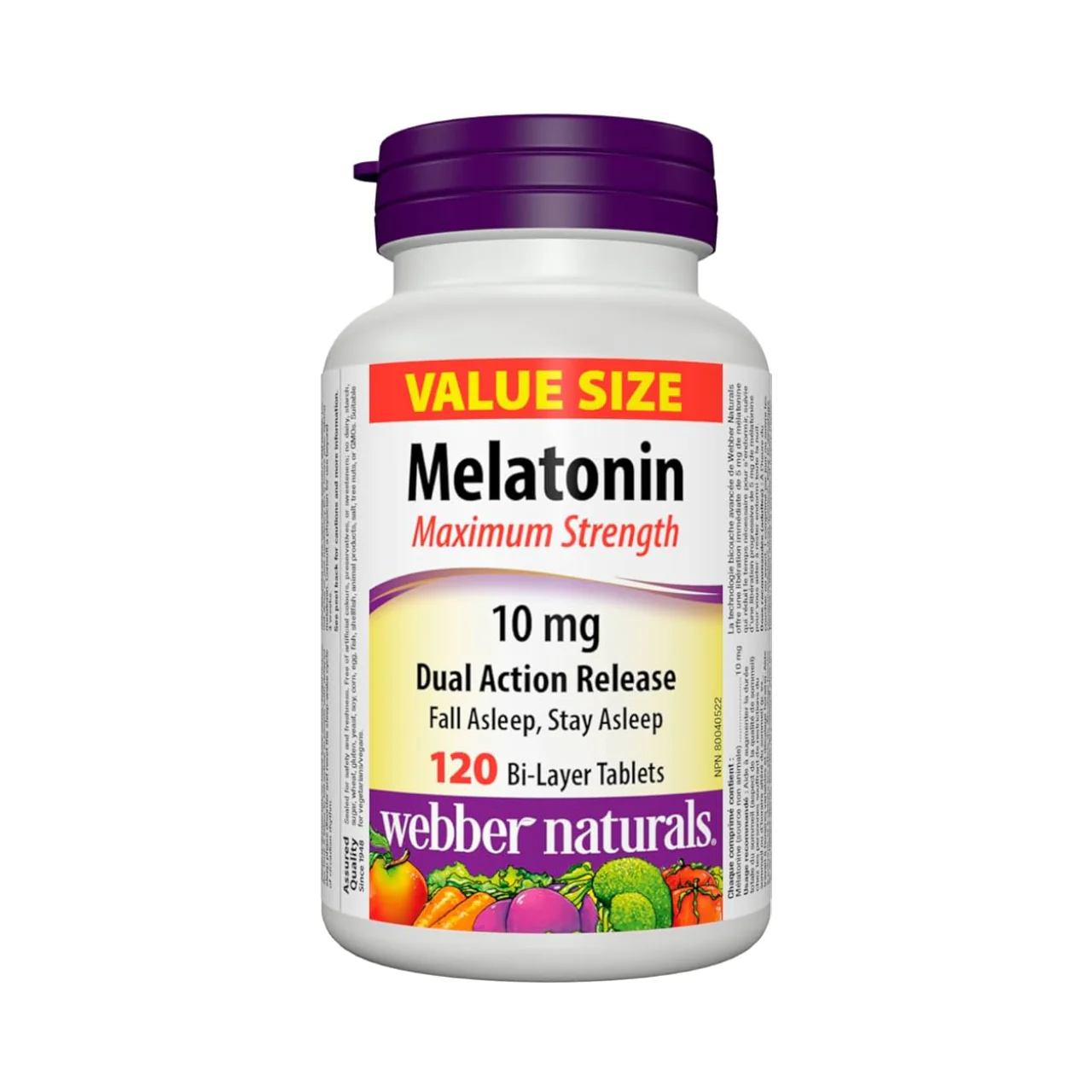 Webber Naturals – Melatonin Dual Action 10 mg | 120 Tablets