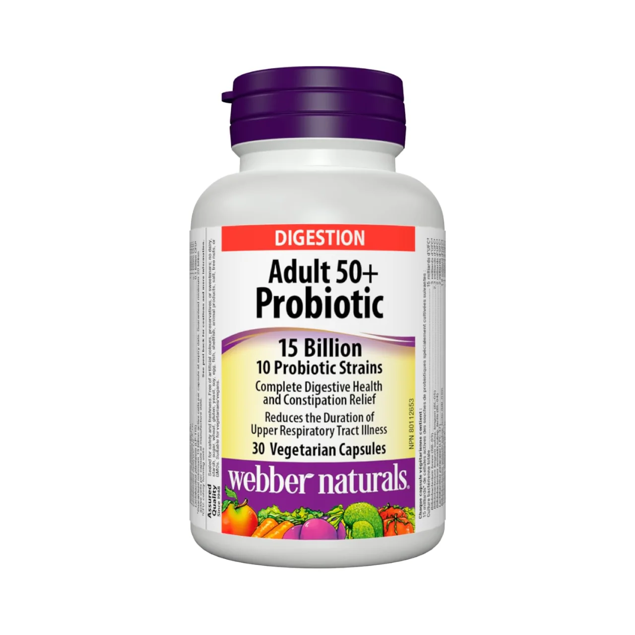 Webber Naturals - Adult 50+ Probiotic 15 Billion | 30 Vegetarian Capsules