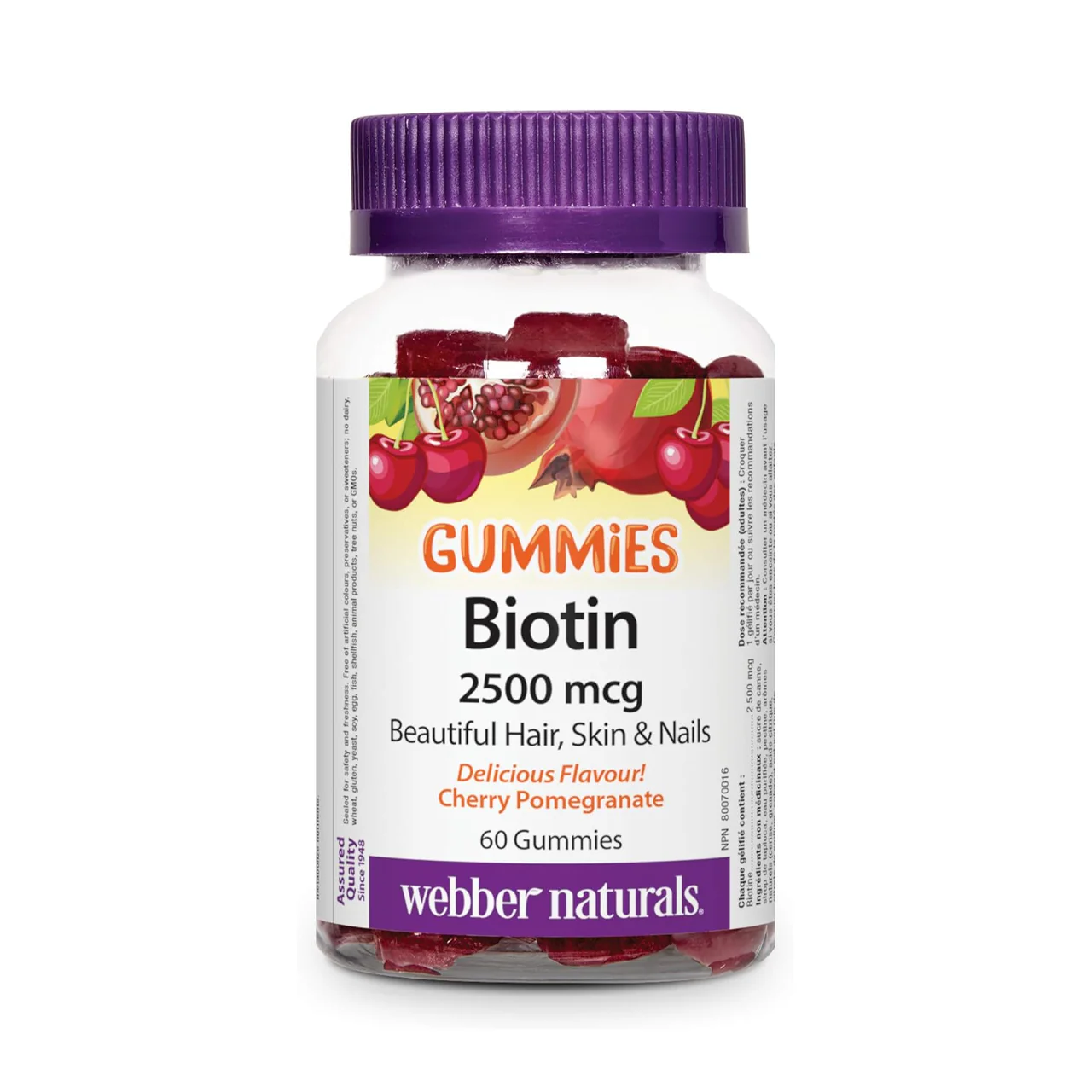 Webber Naturals - Biotin 2500 mcg - Cherry Pomegranate | 60 Gummies