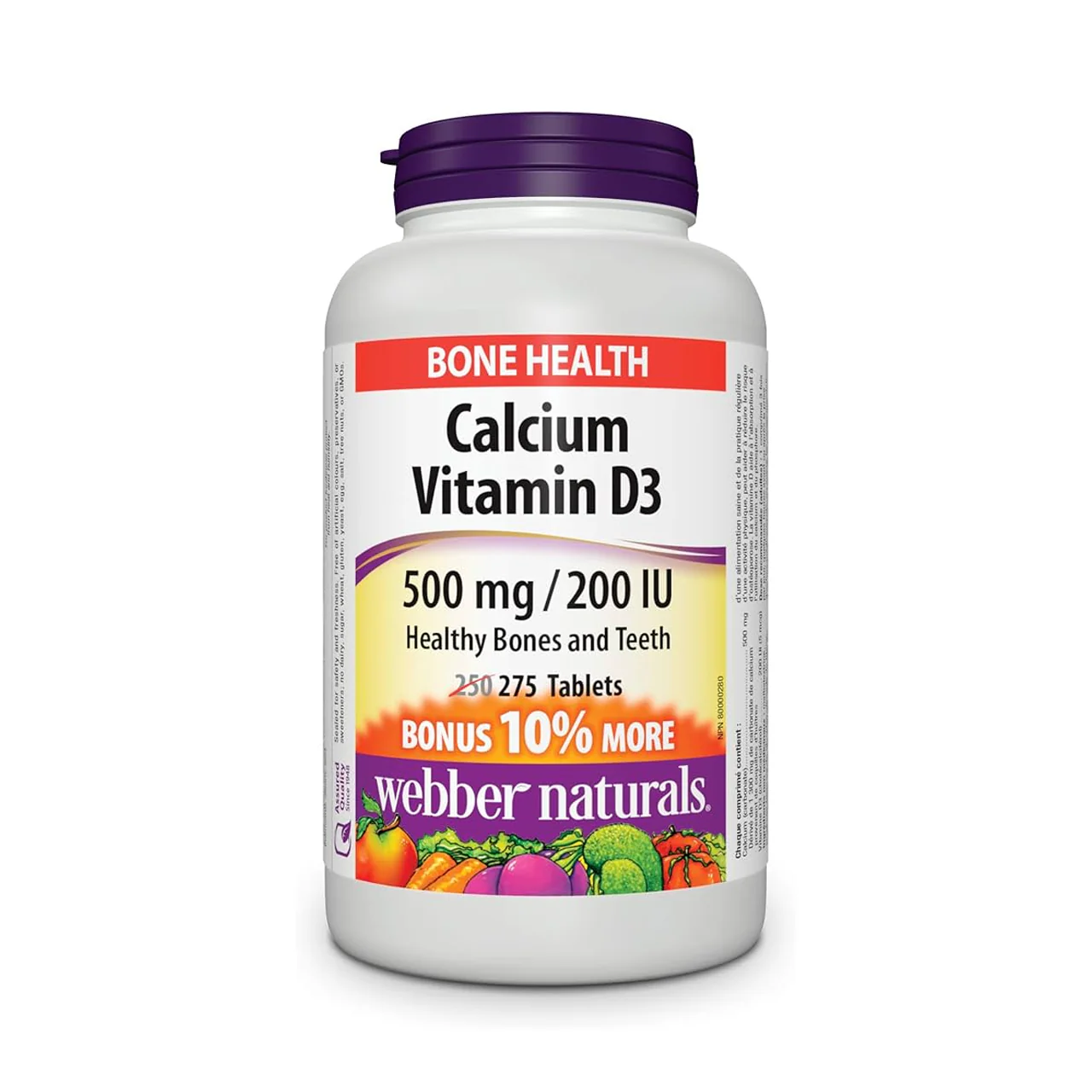 Webber Naturals - Calcium Vitamin D3 500mg | 275 Tablets