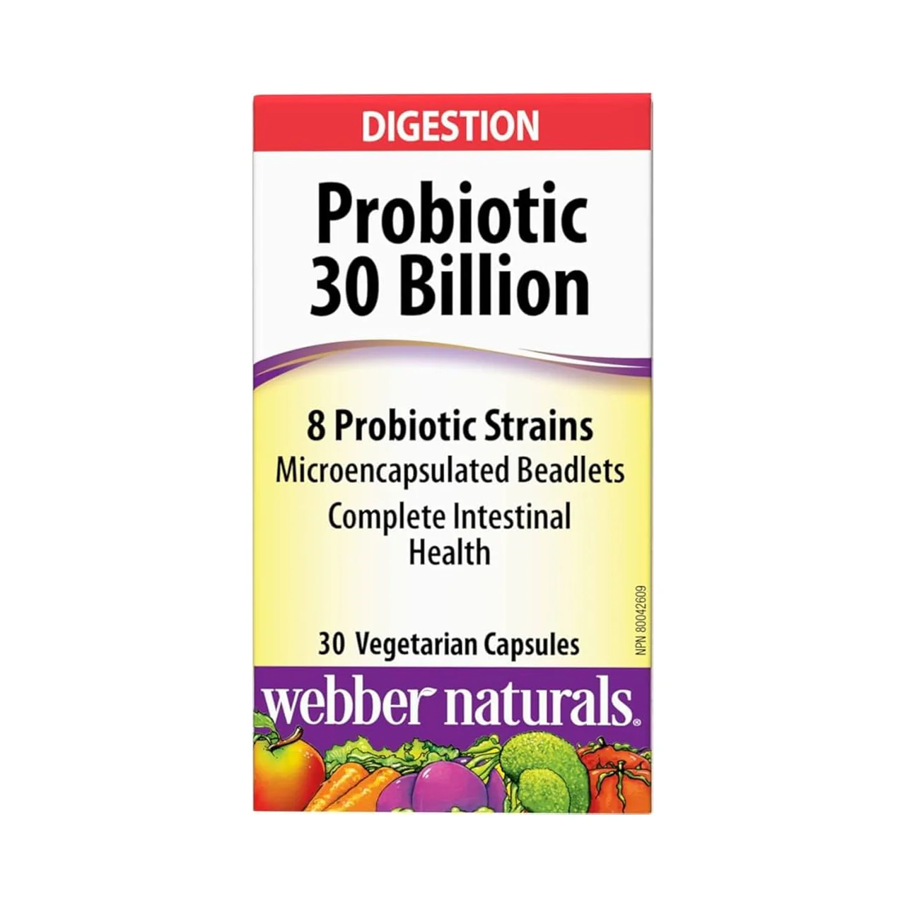 Webber Naturals - Digestion Probiotic 30 Billion | 30 Vegetarian Capsules