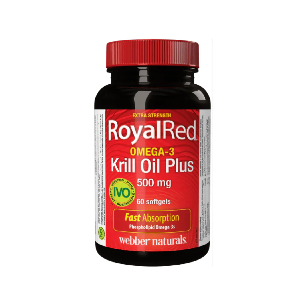 Webber Naturals - Extra Strength Royal Red Omega-3 Krill Oil Plus 500 mg | 60 Softgels