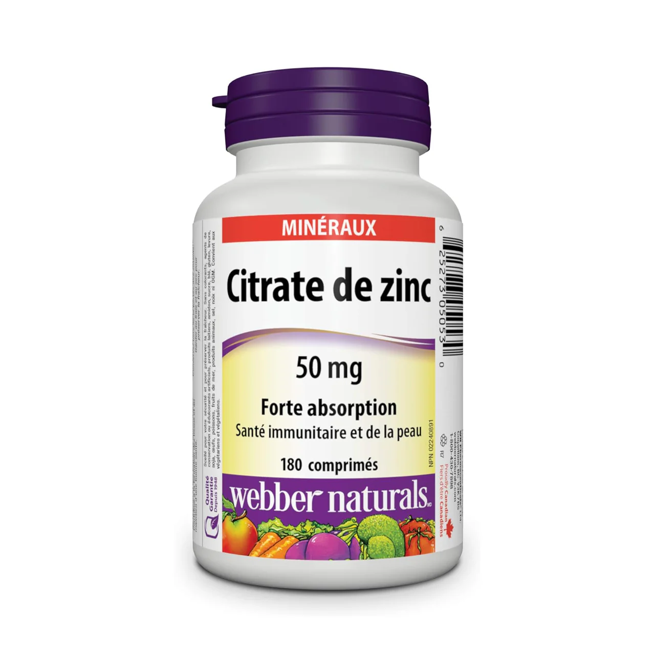 Webber Naturals - High Absorption Zinc Citrate 50 mg | 180 Tablets - Image 2