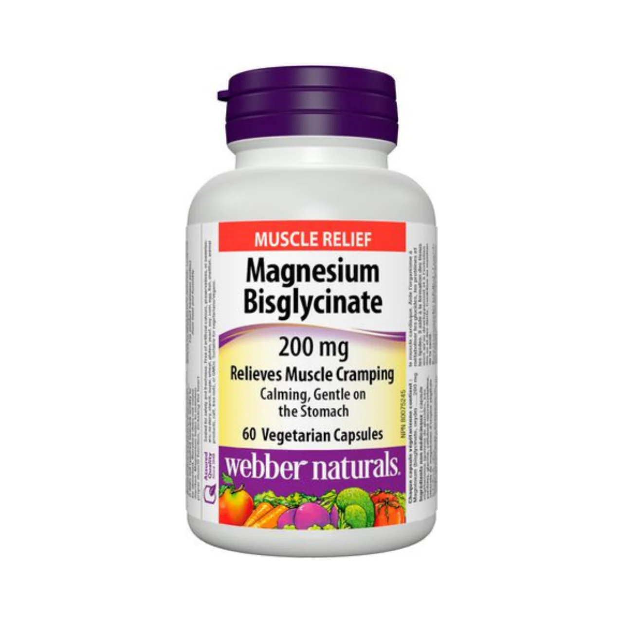 Webber Naturals - Magnesium Bisglycinate 200 mg | 60 Vegetarian Capsules