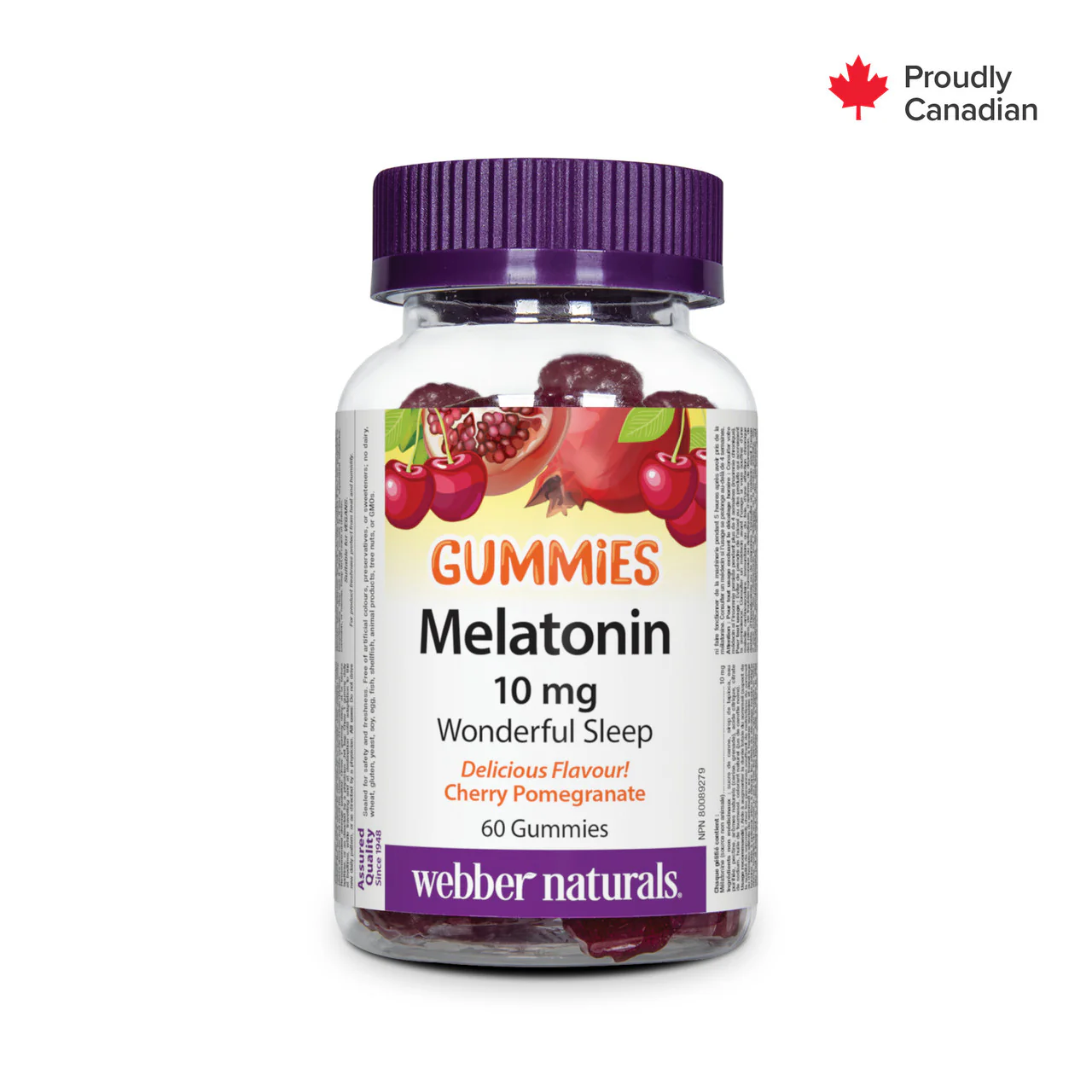 Webber Naturals - Melatonin Gummies 10 mg - Cherry Pomegranate | 60 Gummies