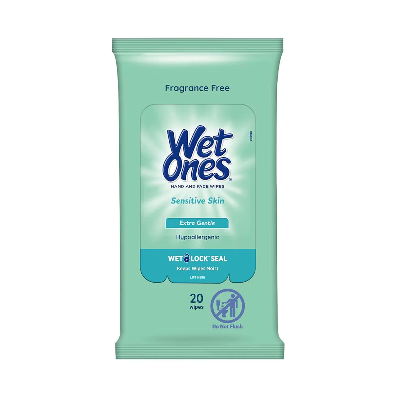 Wet Ones - Hand & Face Wipes for Sensitive Skin, Fragrance Free | 20 Wipes