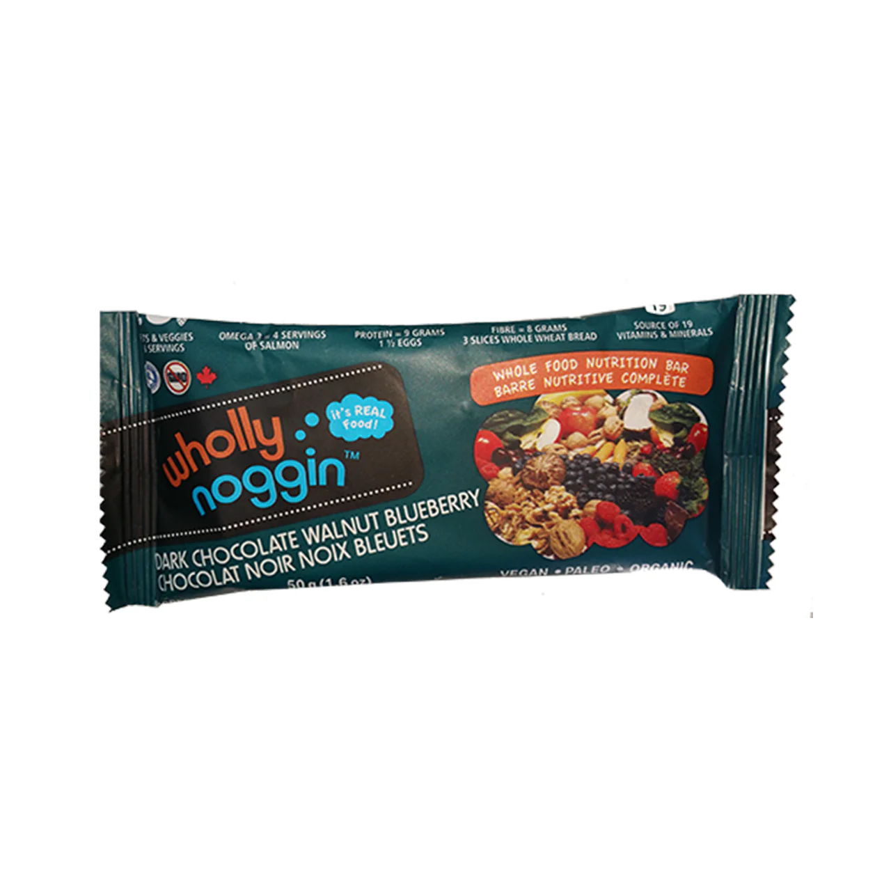 Wholly Noggin Foods - Dark Chocolate Walnut Berry | 50 g, Box of 12