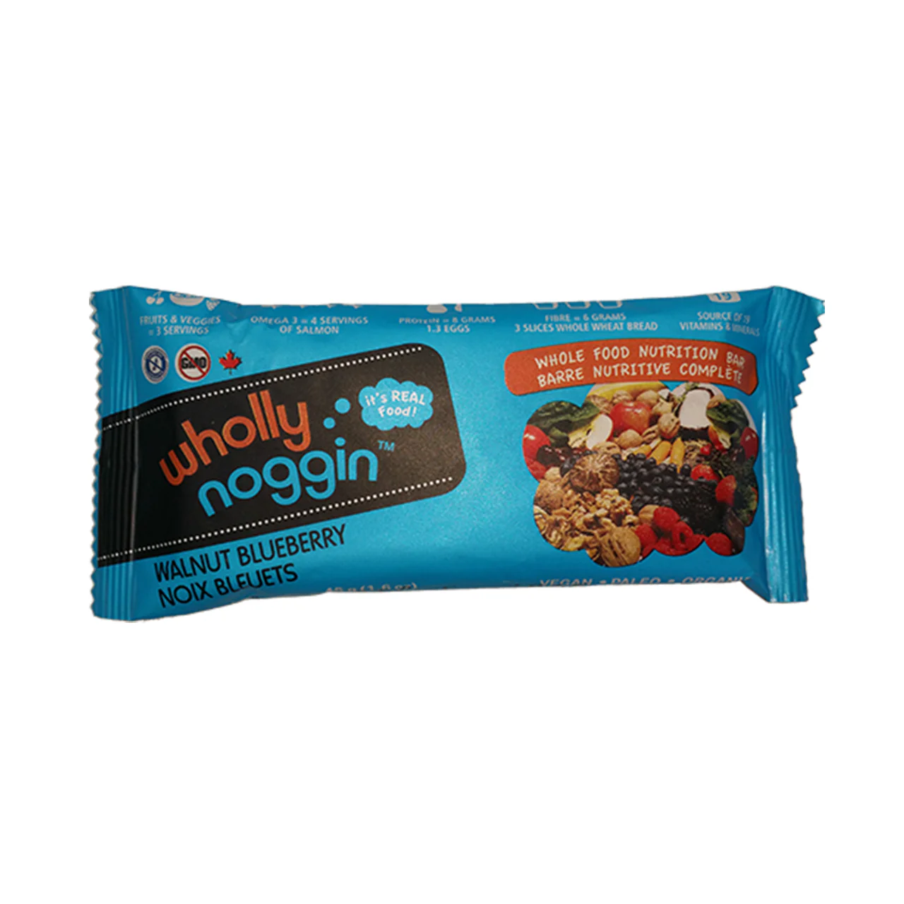 Wholly Noggin Foods - Walnut Blueberry | 45 g, Box of 12