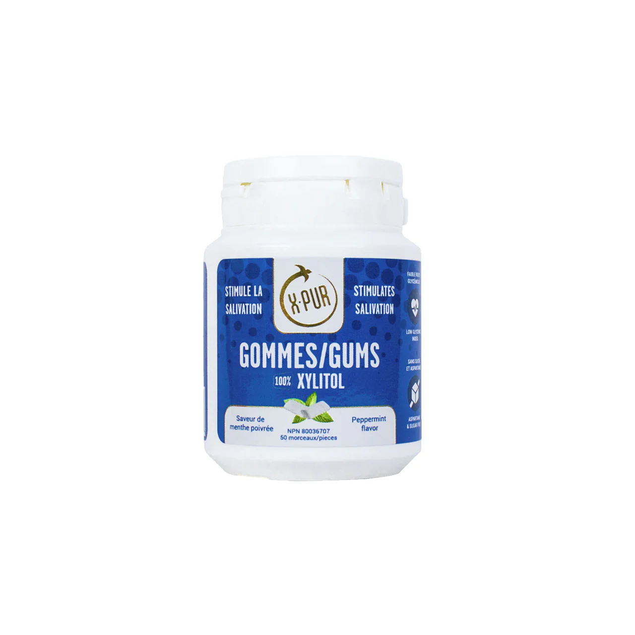 X-PUR - Xylitol Peppermint Gum | 50 pk