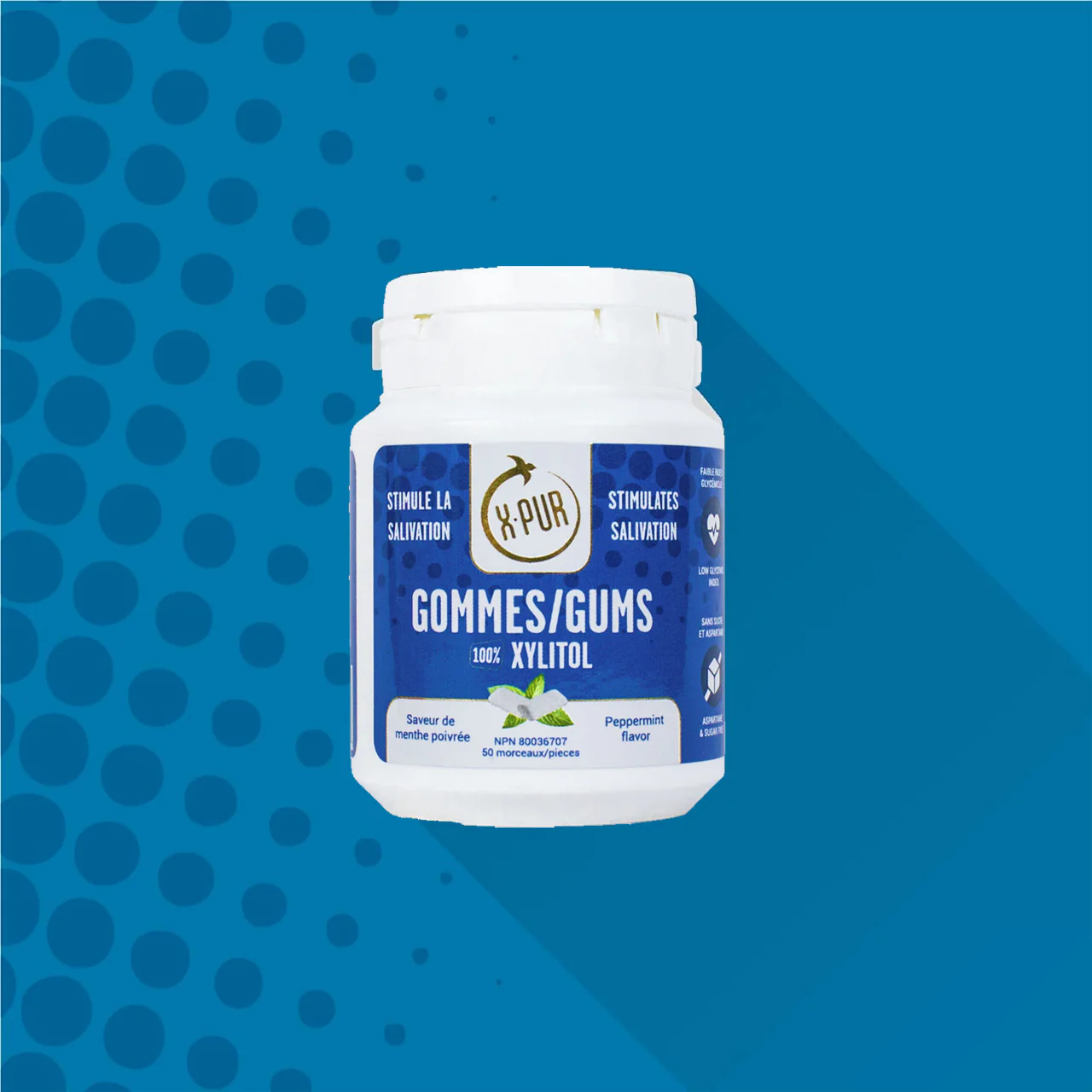 X-PUR - Xylitol Peppermint Gum | 50 pk - Image 2