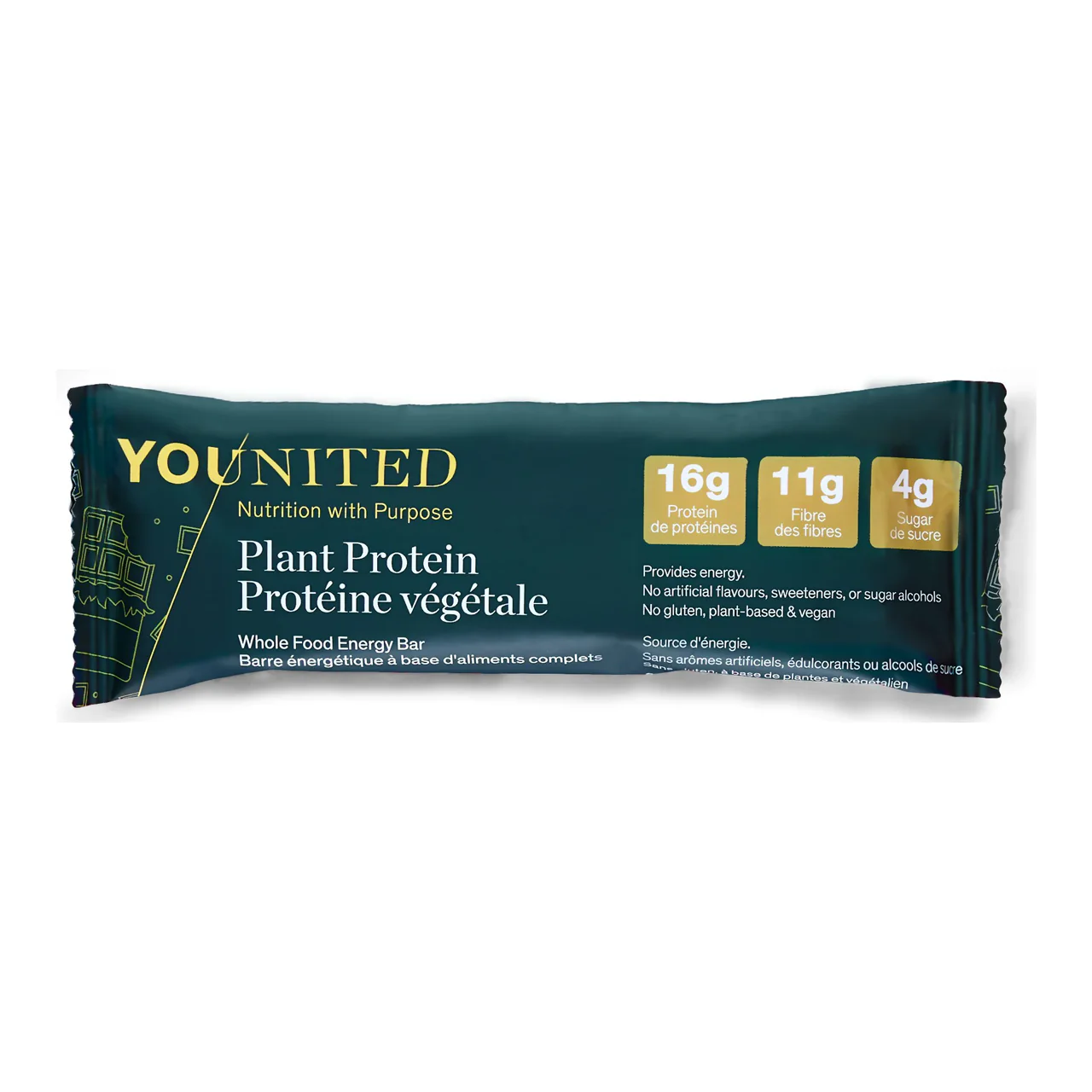Younited - Plant Protein Whole Food Energy Bar - Chocolate | 60 g